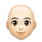 Woman- Light Skin Tone- Bald emoji on LG